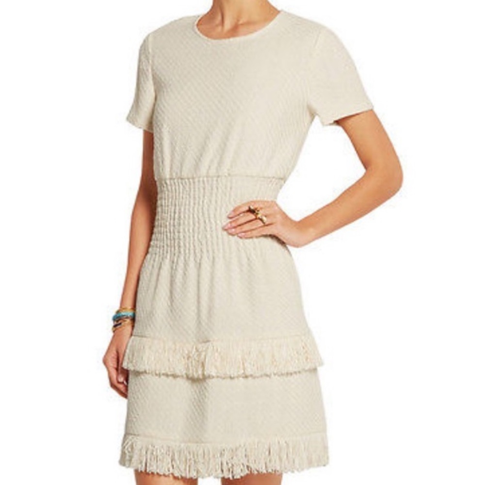 Maje Rabata Tiered Tweed Mini Dress